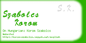 szabolcs korom business card